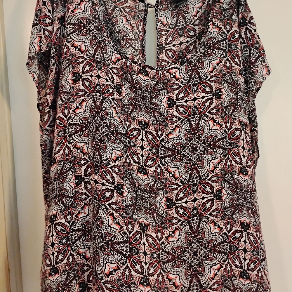 Torrid Black and White Floral Blouse